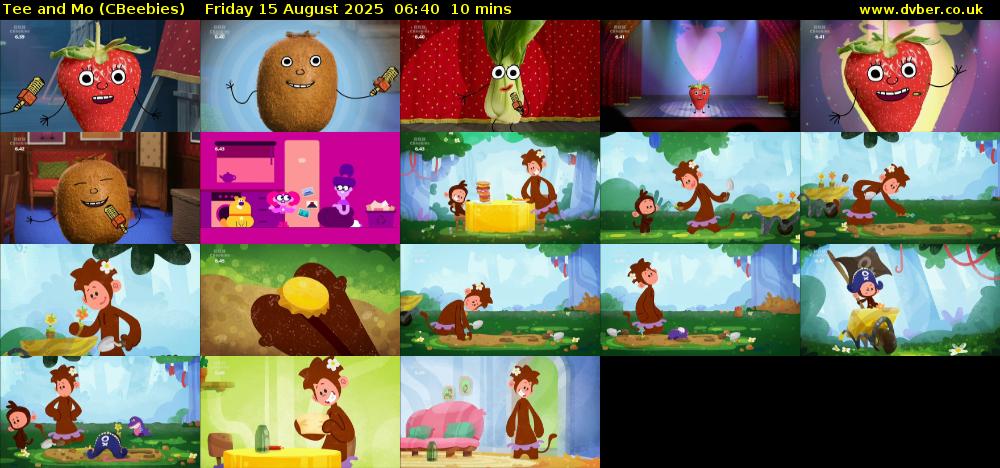Tee and Mo (CBeebies) Friday 15 August 2025 06:40 - 06:50
