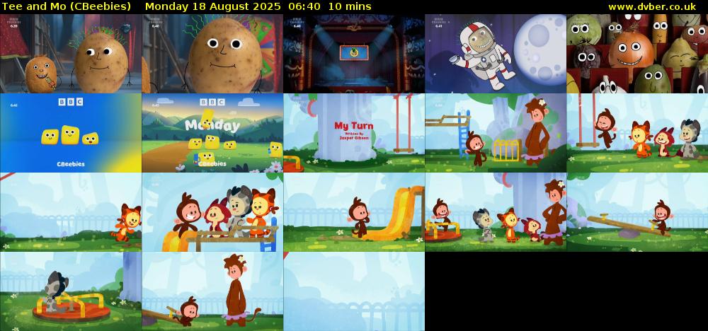 Tee and Mo (CBeebies) Monday 18 August 2025 06:40 - 06:50