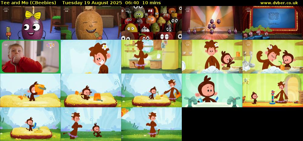 Tee and Mo (CBeebies) Tuesday 19 August 2025 06:40 - 06:50