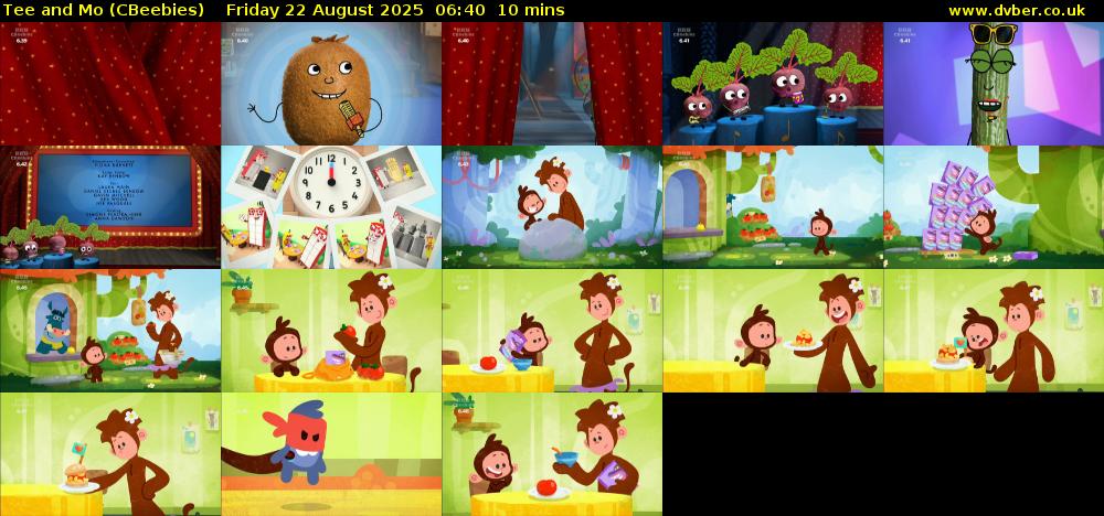 Tee and Mo (CBeebies) Friday 22 August 2025 06:40 - 06:50