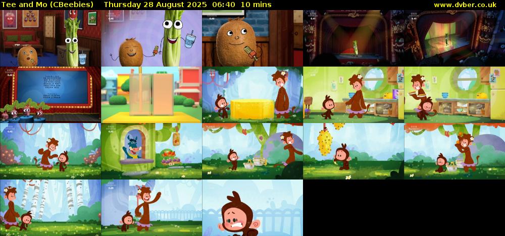 Tee and Mo (CBeebies) Thursday 28 August 2025 06:40 - 06:50