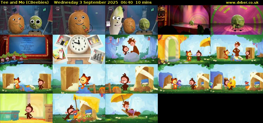 Tee and Mo (CBeebies) Wednesday 3 September 2025 06:40 - 06:50