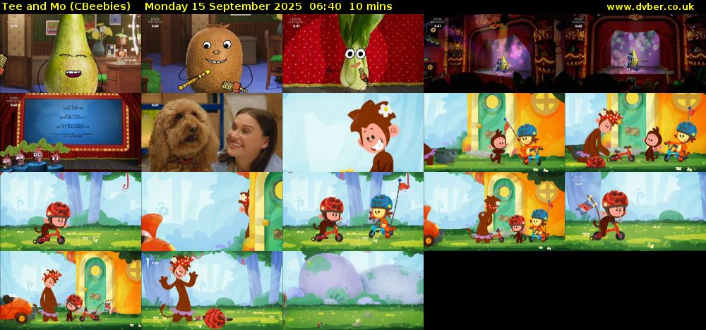 Tee and Mo (CBeebies) Monday 15 September 2025 06:40 - 06:50