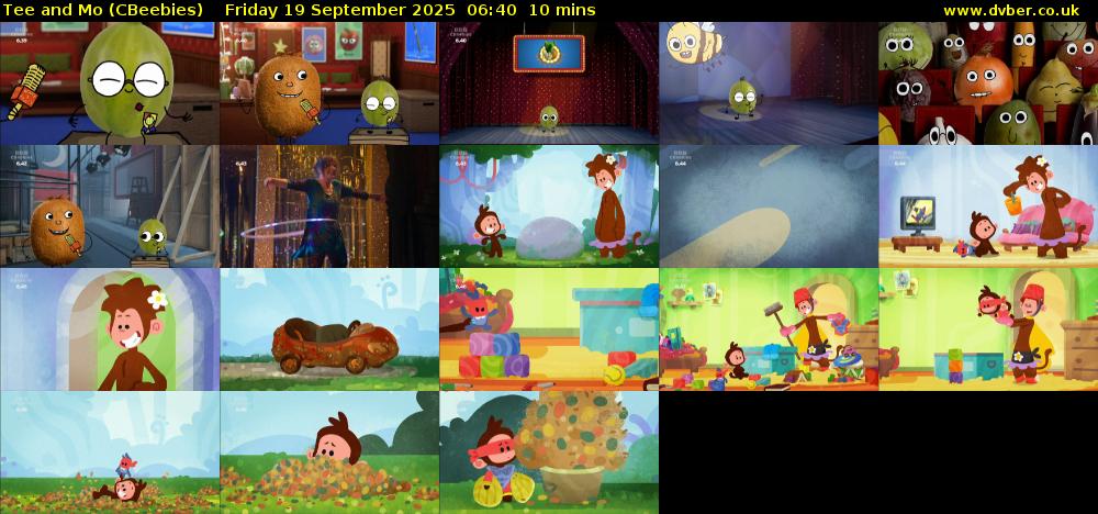 Tee and Mo (CBeebies) Friday 19 September 2025 06:40 - 06:50
