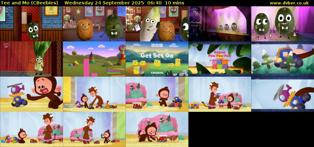 Tee and Mo (CBeebies) Wednesday 24 September 2025 06:40 - 06:50