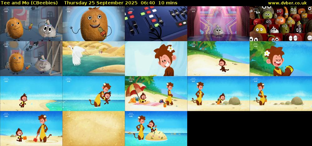 Tee and Mo (CBeebies) Thursday 25 September 2025 06:40 - 06:50