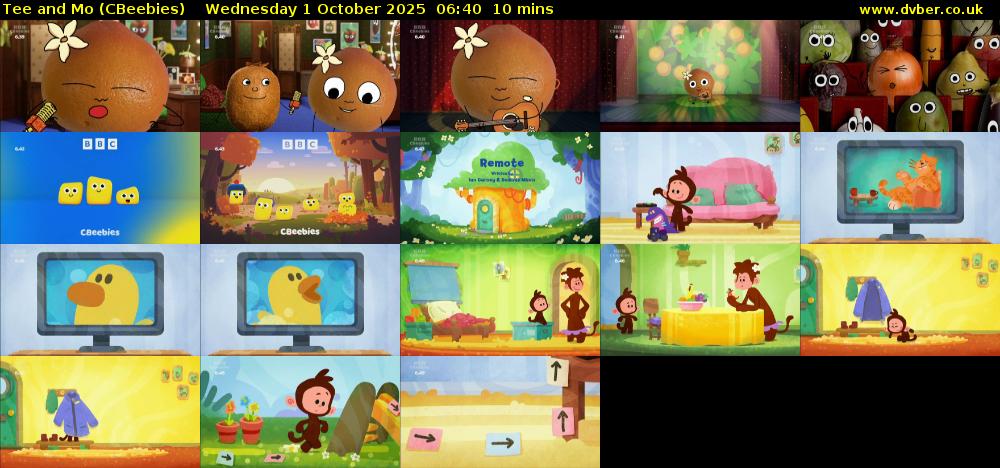 Tee and Mo (CBeebies) Wednesday 1 October 2025 06:40 - 06:50