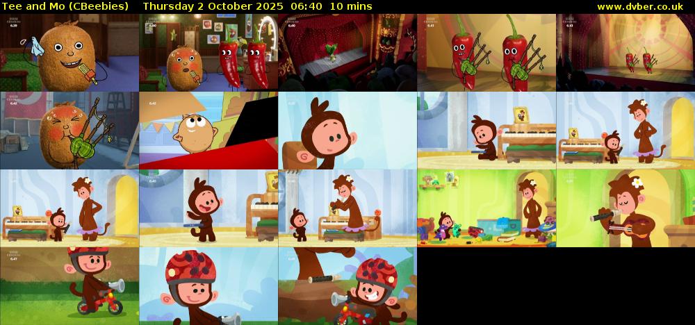 Tee and Mo (CBeebies) Thursday 2 October 2025 06:40 - 06:50