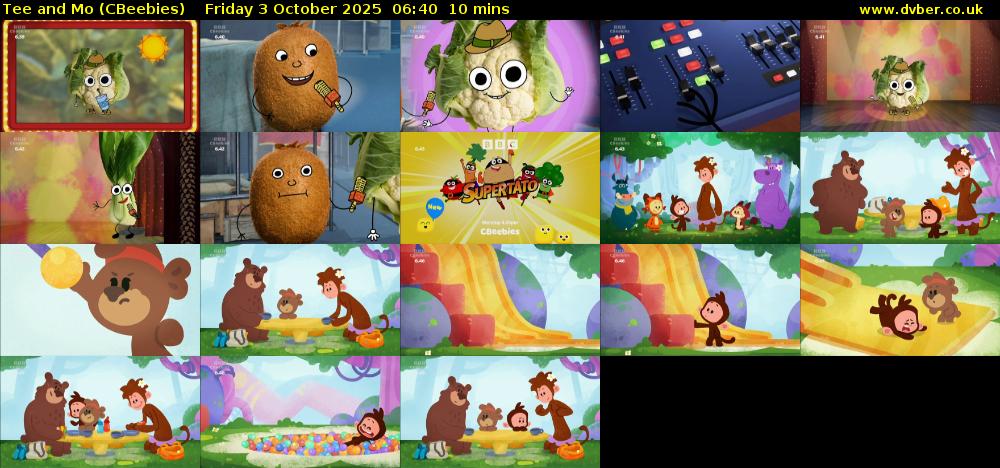 Tee and Mo (CBeebies) Friday 3 October 2025 06:40 - 06:50