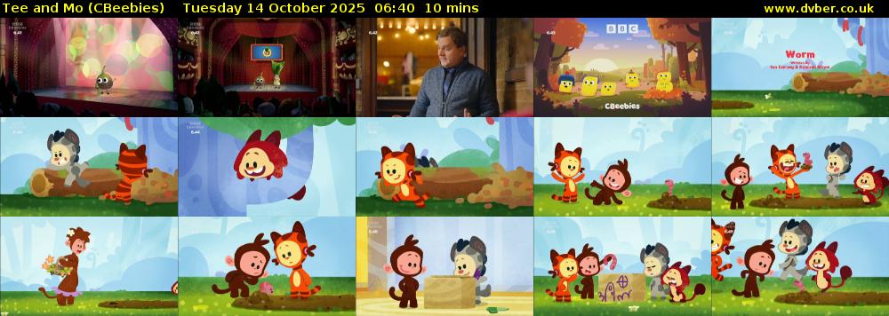 Tee and Mo (CBeebies) Tuesday 14 October 2025 06:40 - 06:50