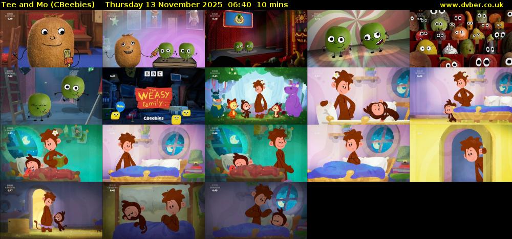 Tee and Mo (CBeebies) Thursday 13 November 2025 06:40 - 06:50