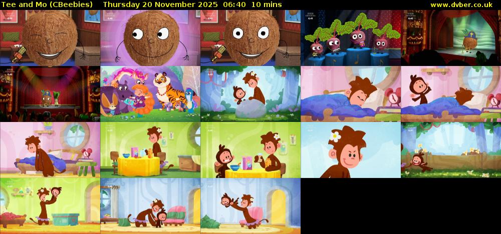 Tee and Mo (CBeebies) Thursday 20 November 2025 06:40 - 06:50