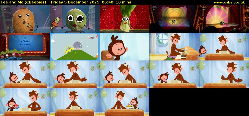 Tee and Mo (CBeebies) Friday 5 December 2025 06:40 - 06:50