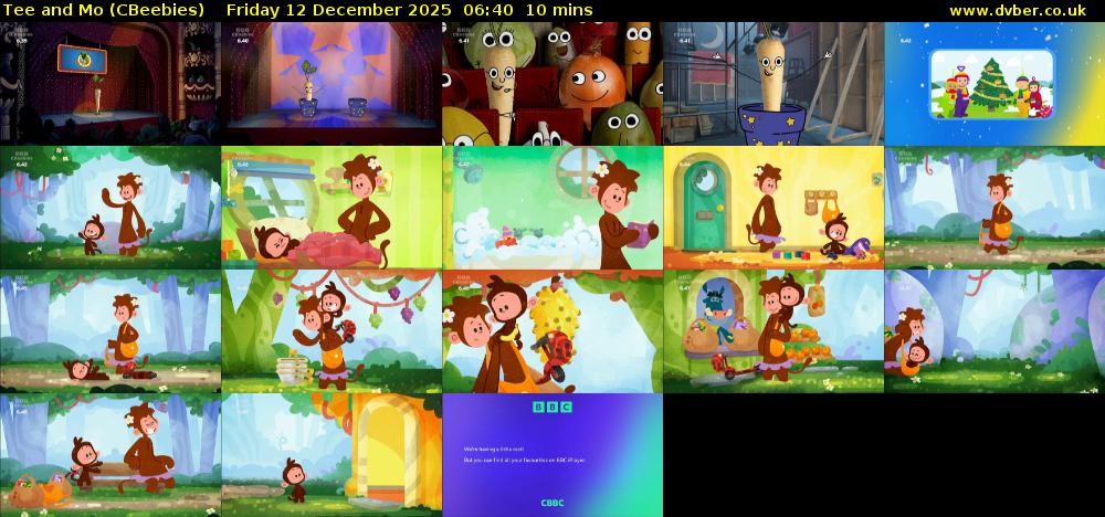 Tee and Mo (CBeebies) Friday 12 December 2025 06:40 - 06:50