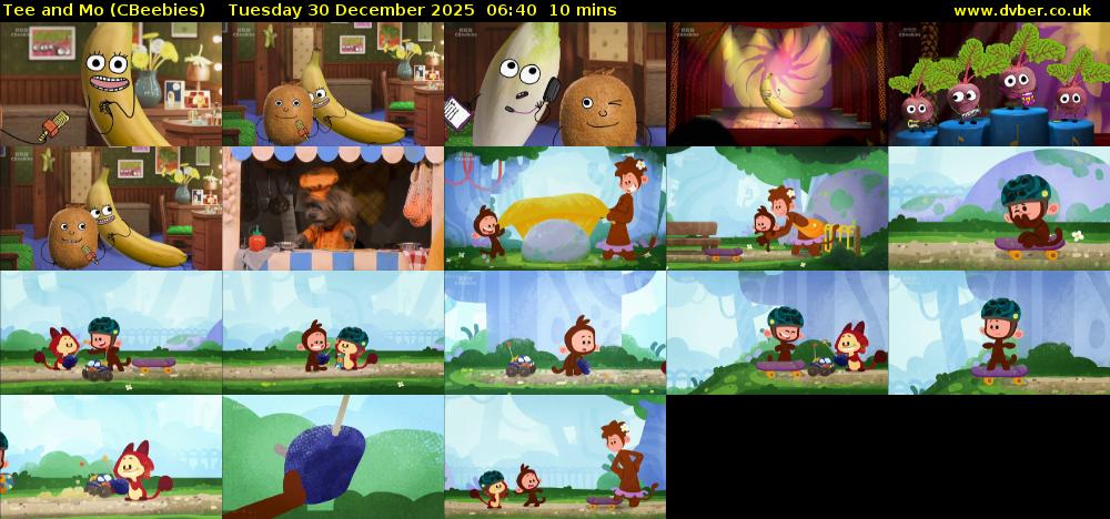 Tee and Mo (CBeebies) Tuesday 30 December 2025 06:40 - 06:50