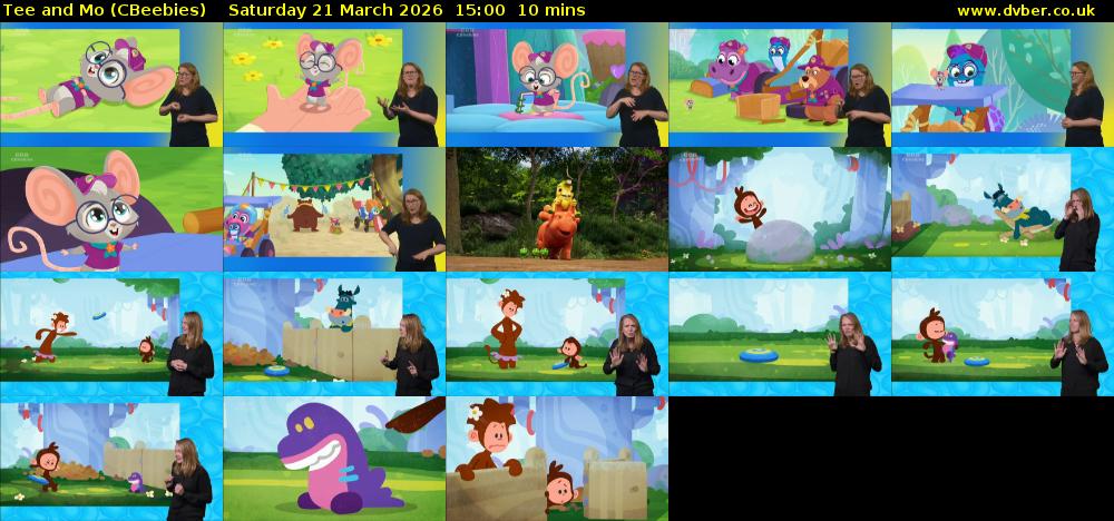 Tee and Mo (CBeebies) Saturday 21 March 2026 15:00 - 15:10