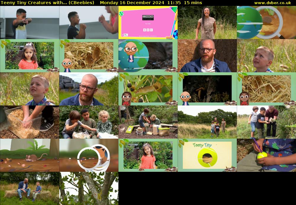 Teeny Tiny Creatures with... (CBeebies) Monday 16 December 2024 11:35 - 11:50