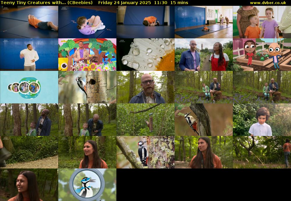Teeny Tiny Creatures with... (CBeebies) Friday 24 January 2025 11:30 - 11:45