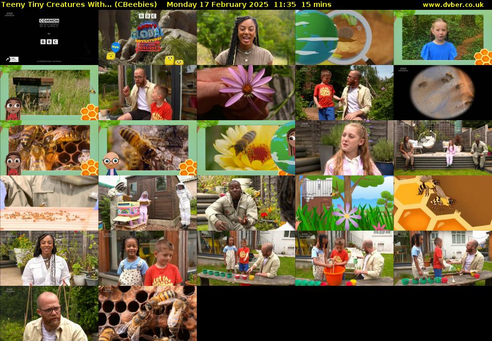 Teeny Tiny Creatures with... (CBeebies) Monday 17 February 2025 11:35 - 11:50