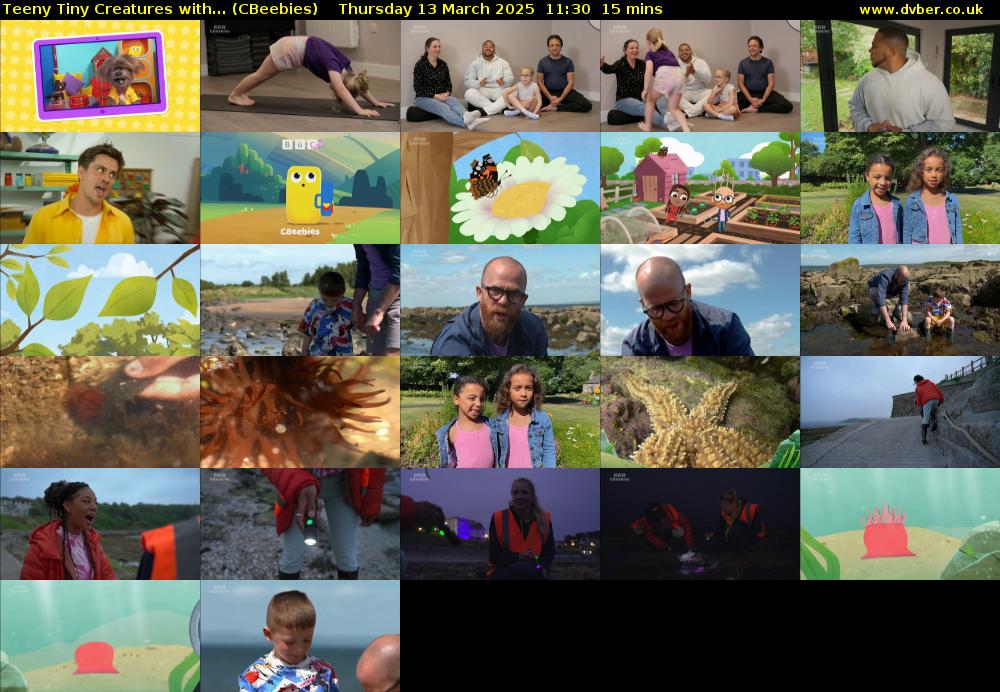 Teeny Tiny Creatures with... (CBeebies) Thursday 13 March 2025 11:30 - 11:45