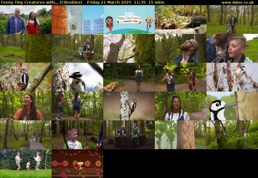 Teeny Tiny Creatures with... (CBeebies) Friday 21 March 2025 11:35 - 11:50