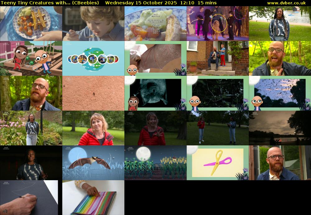 Teeny Tiny Creatures with... (CBeebies) Wednesday 15 October 2025 12:10 - 12:25