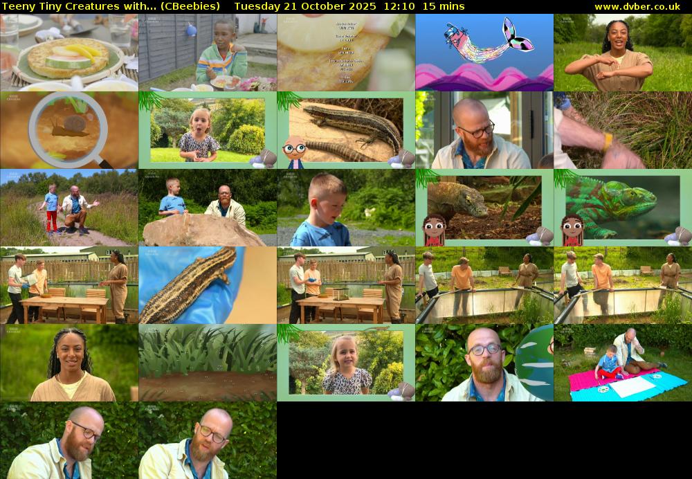 Teeny Tiny Creatures with... (CBeebies) Tuesday 21 October 2025 12:10 - 12:25