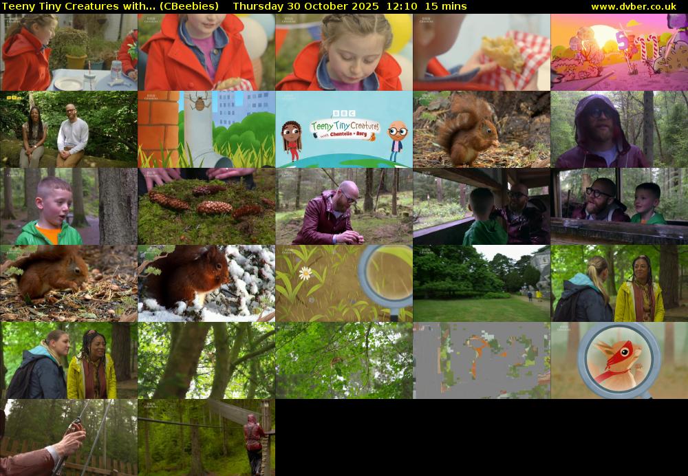 Teeny Tiny Creatures with... (CBeebies) Thursday 30 October 2025 12:10 - 12:25