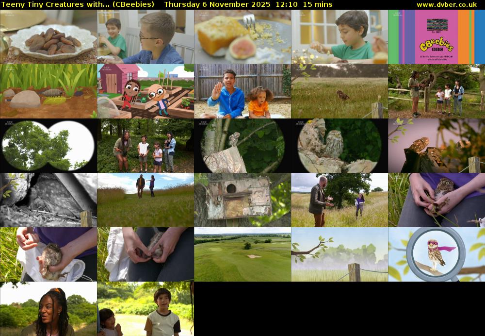 Teeny Tiny Creatures with... (CBeebies) Thursday 6 November 2025 12:10 - 12:25