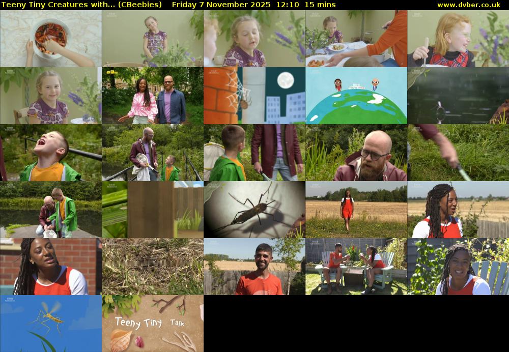 Teeny Tiny Creatures with... (CBeebies) Friday 7 November 2025 12:10 - 12:25