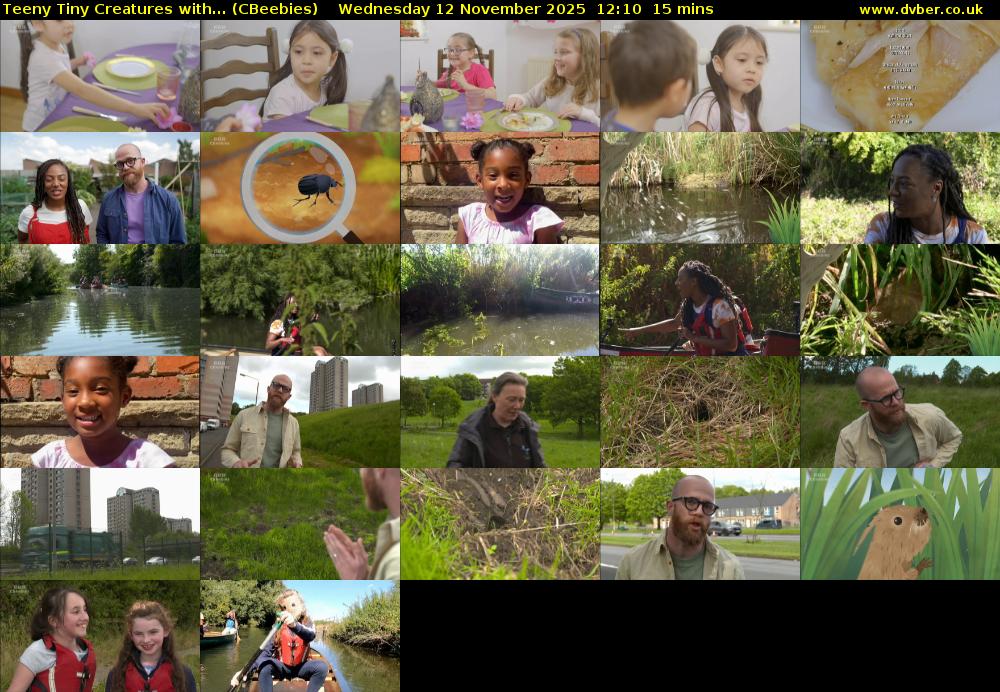 Teeny Tiny Creatures with... (CBeebies) Wednesday 12 November 2025 12:10 - 12:25