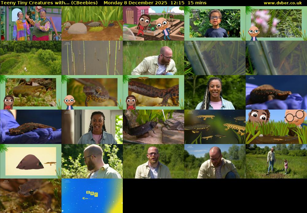 Teeny Tiny Creatures with... (CBeebies) Monday 8 December 2025 12:15 - 12:30
