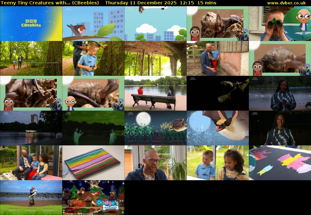 Teeny Tiny Creatures with... (CBeebies) Thursday 11 December 2025 12:15 - 12:30