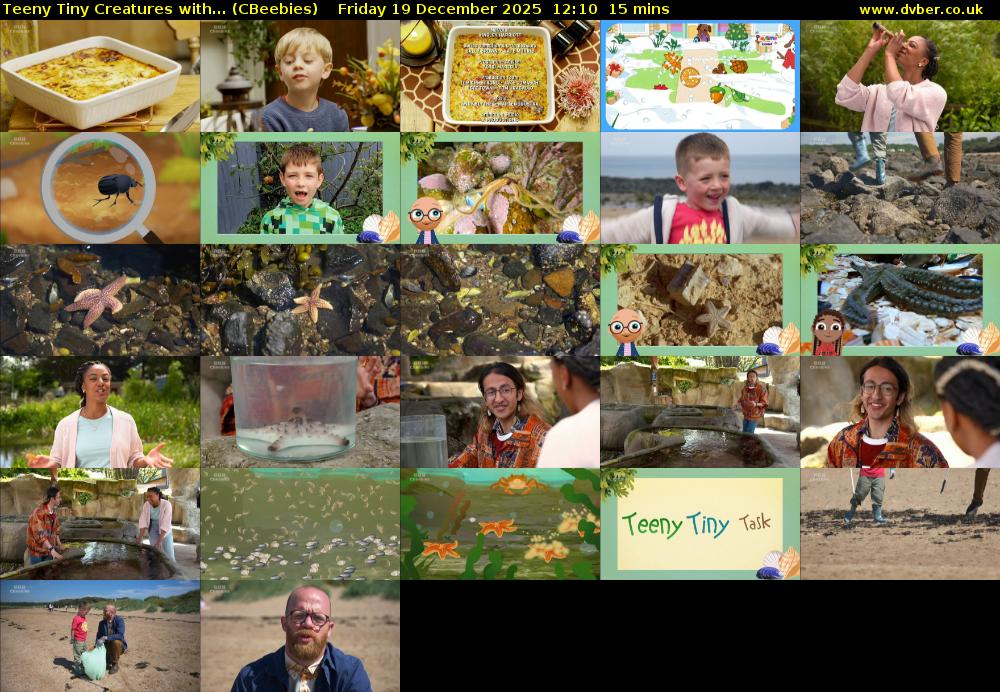 Teeny Tiny Creatures with... (CBeebies) Friday 19 December 2025 12:10 - 12:25