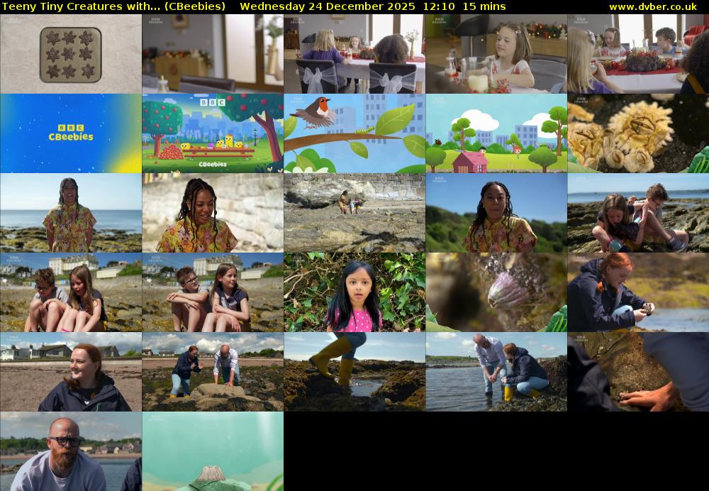 Teeny Tiny Creatures with... (CBeebies) Wednesday 24 December 2025 12:10 - 12:25