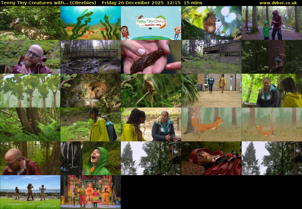 Teeny Tiny Creatures with... (CBeebies) Friday 26 December 2025 12:15 - 12:30