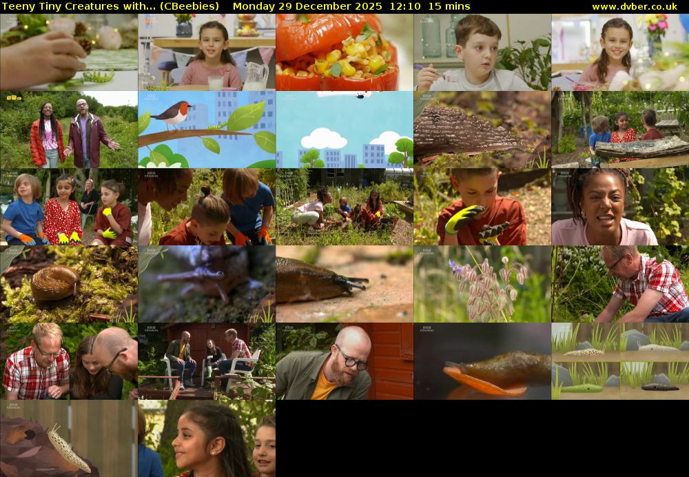 Teeny Tiny Creatures with... (CBeebies) Monday 29 December 2025 12:10 - 12:25