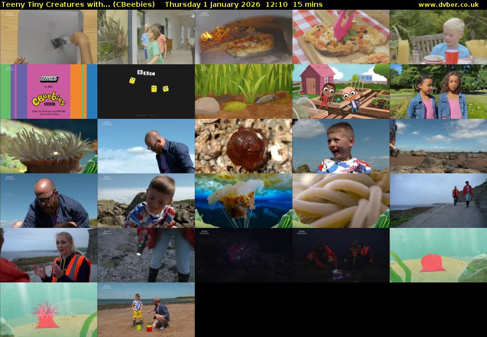Teeny Tiny Creatures with... (CBeebies) Thursday 1 January 2026 12:10 - 12:25