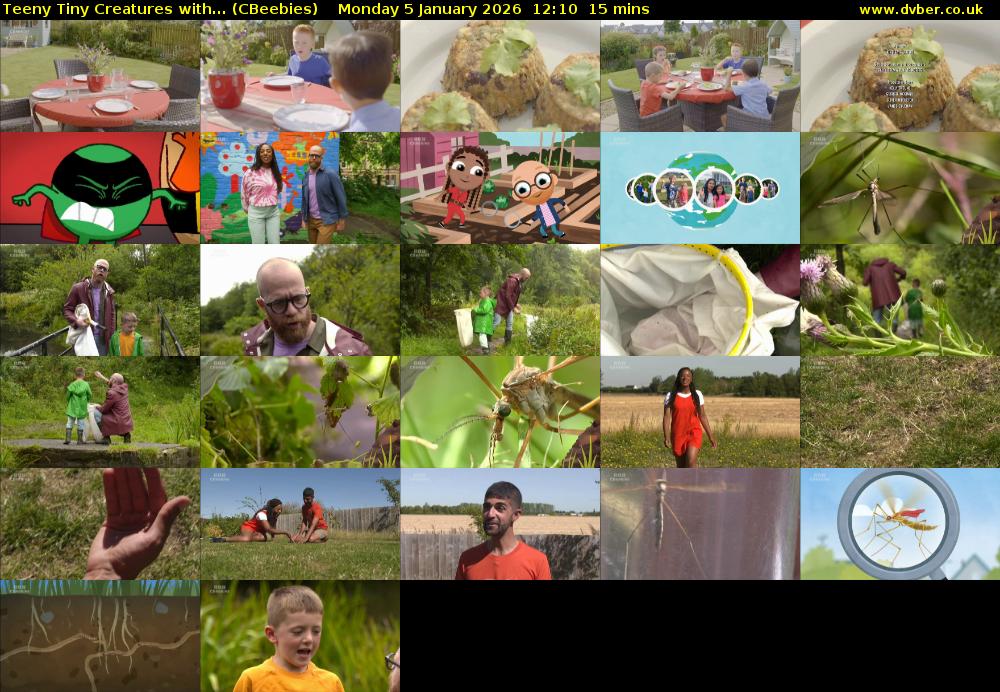 Teeny Tiny Creatures with... (CBeebies) Monday 5 January 2026 12:10 - 12:25
