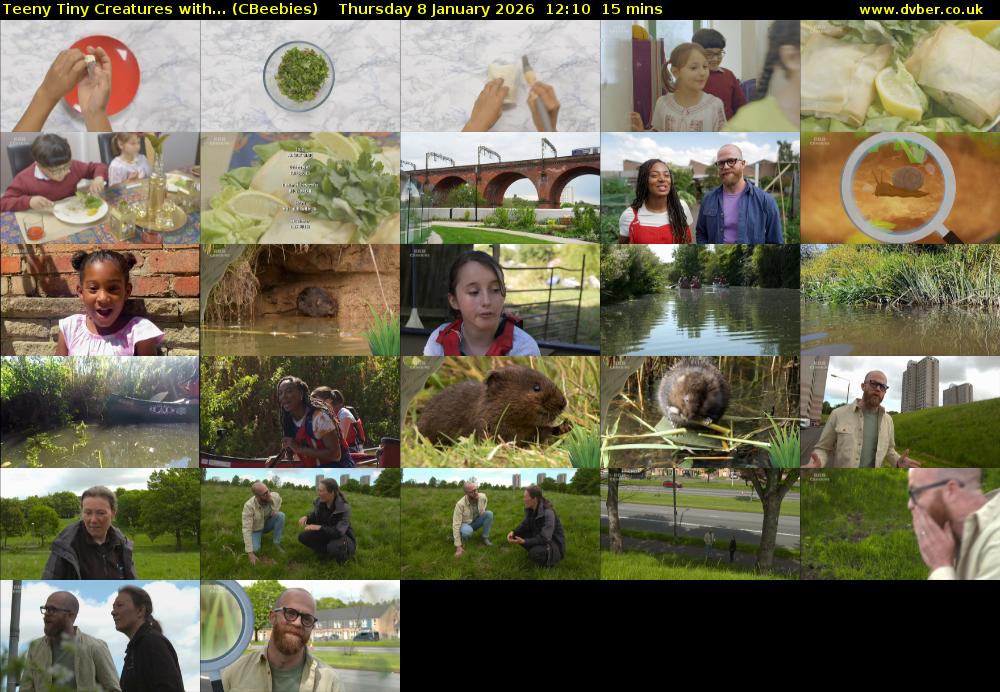 Teeny Tiny Creatures with... (CBeebies) Thursday 8 January 2026 12:10 - 12:25