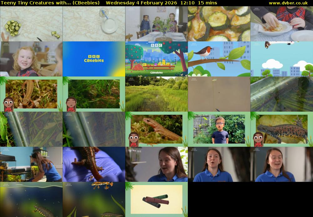 Teeny Tiny Creatures with... (CBeebies) Wednesday 4 February 2026 12:10 - 12:25