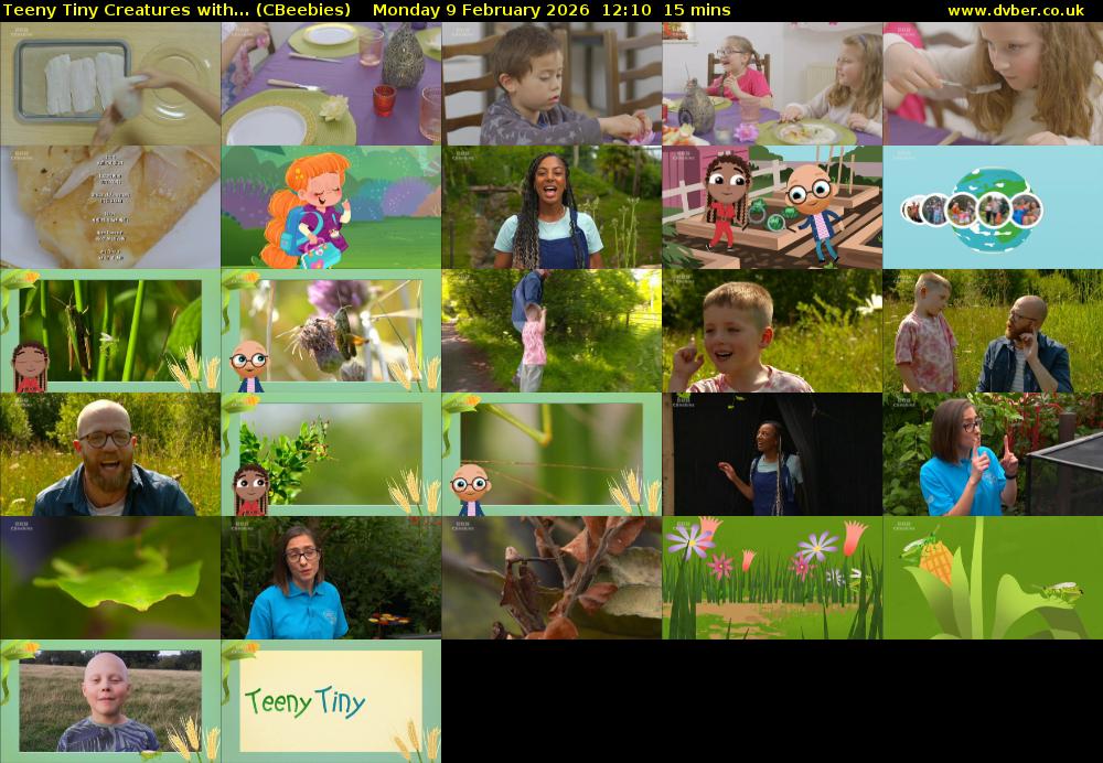 Teeny Tiny Creatures with... (CBeebies) Monday 9 February 2026 12:10 - 12:25