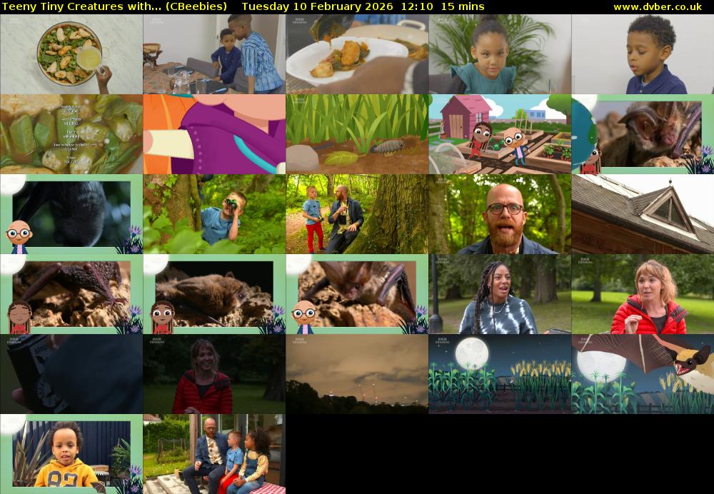 Teeny Tiny Creatures with... (CBeebies) Tuesday 10 February 2026 12:10 - 12:25