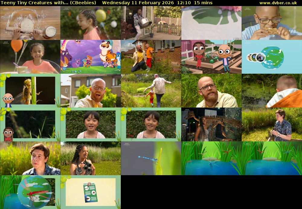 Teeny Tiny Creatures with... (CBeebies) Wednesday 11 February 2026 12:10 - 12:25