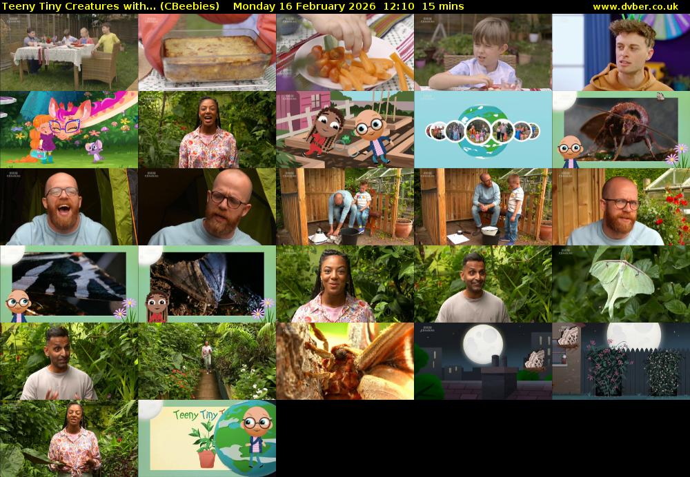 Teeny Tiny Creatures with... (CBeebies) Monday 16 February 2026 12:10 - 12:25