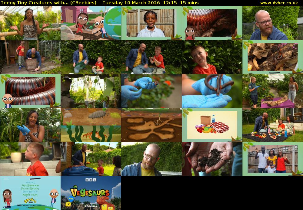 Teeny Tiny Creatures with... (CBeebies) Tuesday 10 March 2026 12:15 - 12:30