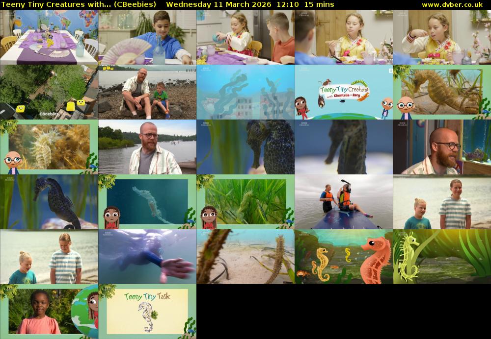Teeny Tiny Creatures with... (CBeebies) Wednesday 11 March 2026 12:10 - 12:25