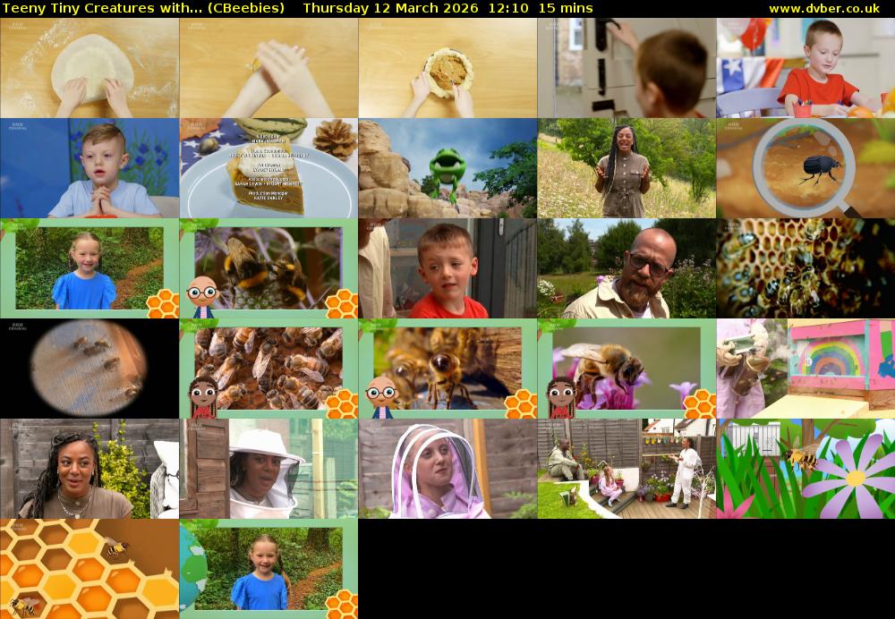 Teeny Tiny Creatures with... (CBeebies) Thursday 12 March 2026 12:10 - 12:25
