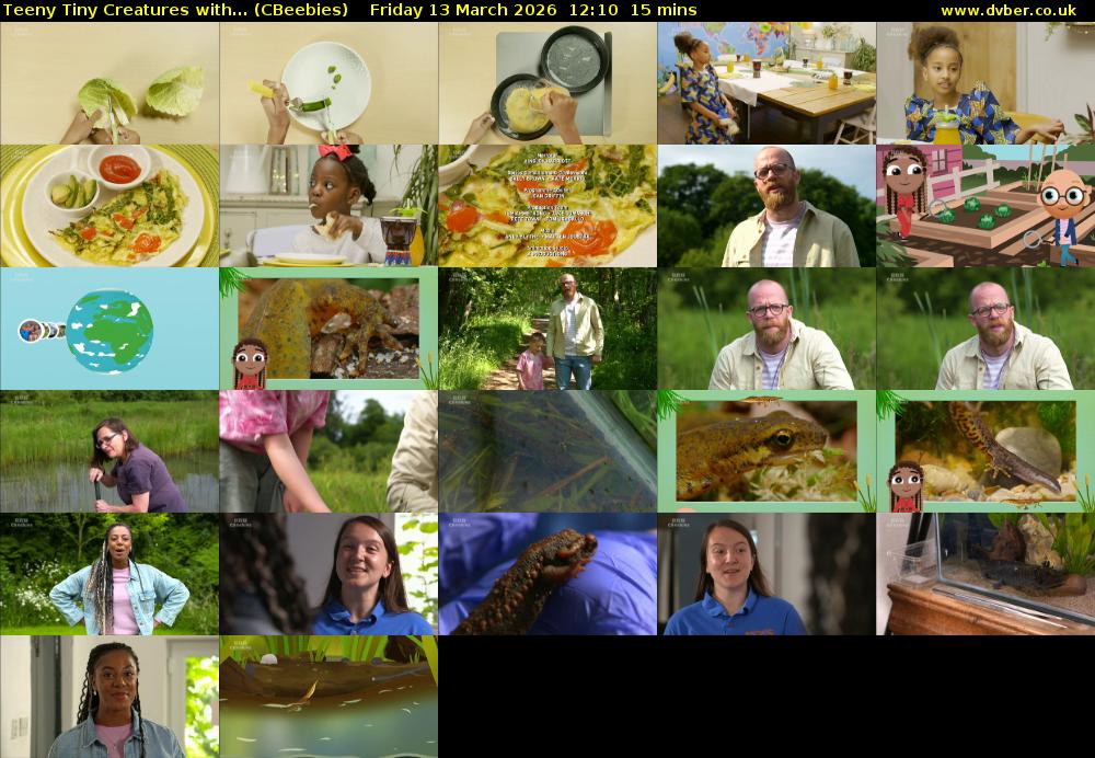 Teeny Tiny Creatures with... (CBeebies) Friday 13 March 2026 12:10 - 12:25