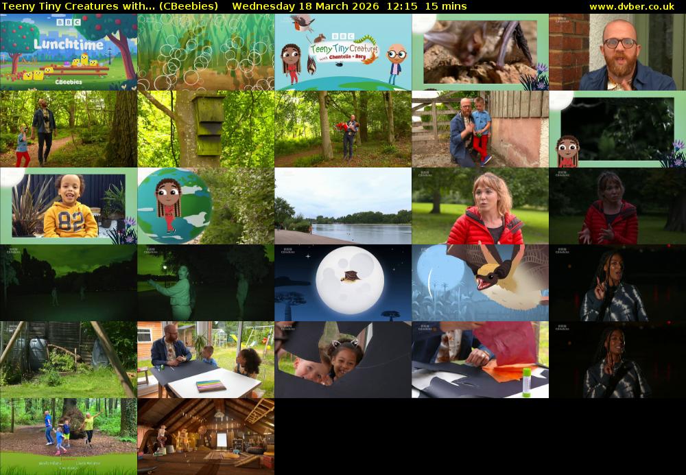 Teeny Tiny Creatures with... (CBeebies) Wednesday 18 March 2026 12:15 - 12:30